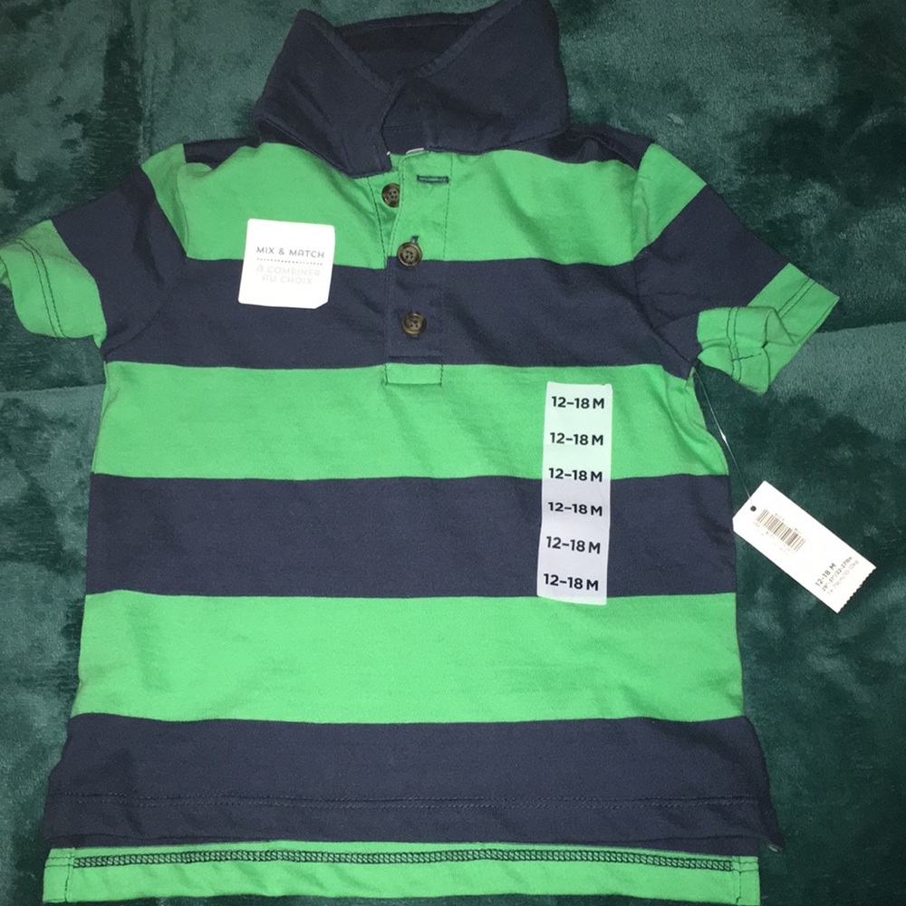 Navy blue & Green toddler shirt boys